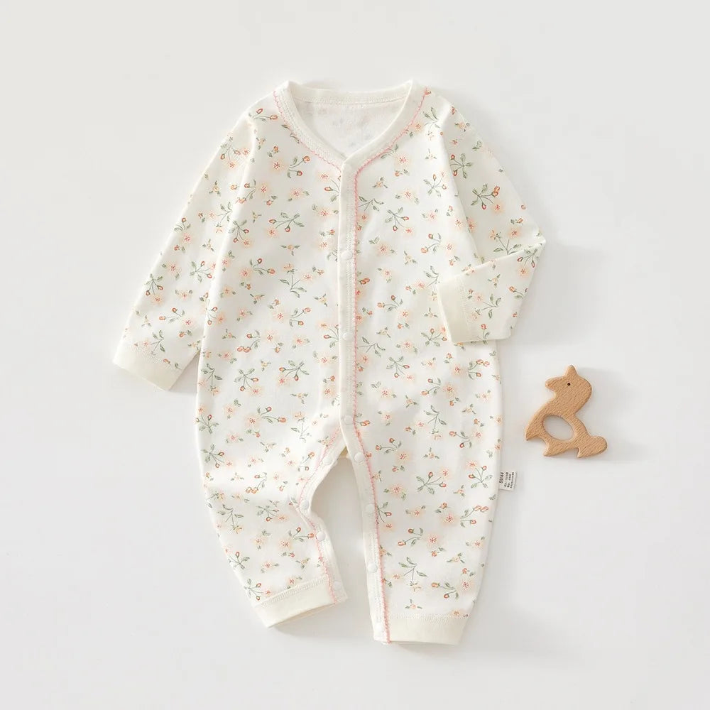 Charming Baby Romper for Spring & Fall, Soft Pure Cotton Onesie, Princess & Prince Style, Perfect Infant Crawling Suit. Purest Peak